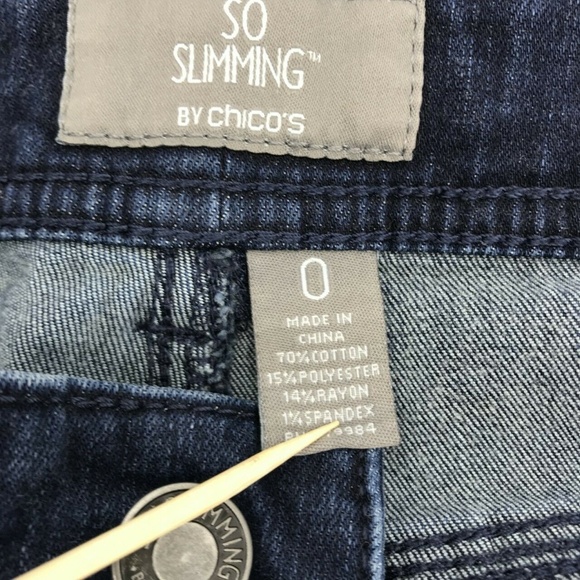 Chico's So Slimming Skinny Ankle Jeans Sz 0/S/4 - Picture 5 of 6